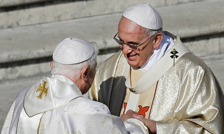 Pope Francis Benedict XVI in St Peter's Square