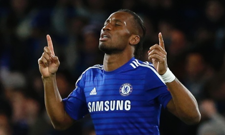 Chelsea's Didier Drogba celebrates scoring his team's second goal of the game