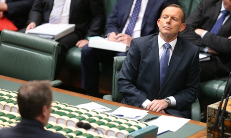 The Prime Minister Tony Abbott during question time this afternoon in the House of Representatives chamber of Parliament House, Canberra, Wednesday 22nd October 2014