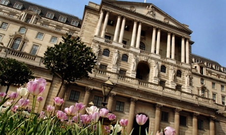 The Bank of England building on Threadneedle Street in the City of London. 