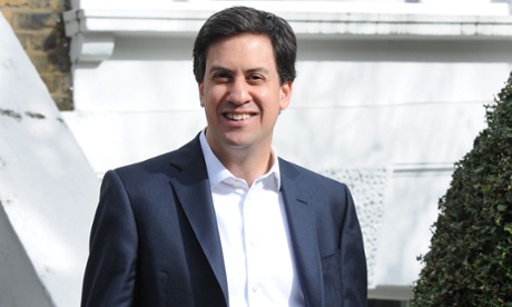 Ed Miliband outside his home