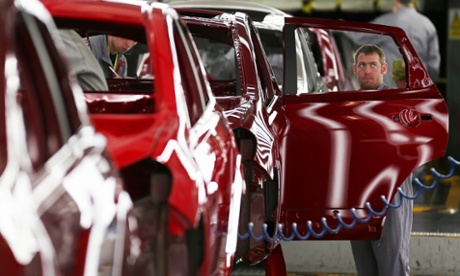 The production line at Nissan's factory in Sunderland.