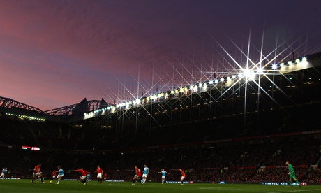 Sir Alex Ferguson stand at night, Old Trafford stadium