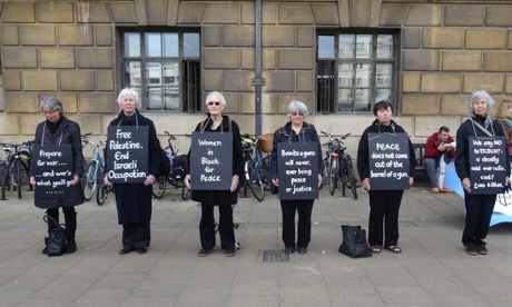 peaceful protest by a group of older women in cambridge