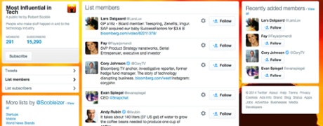 Twitter lists.