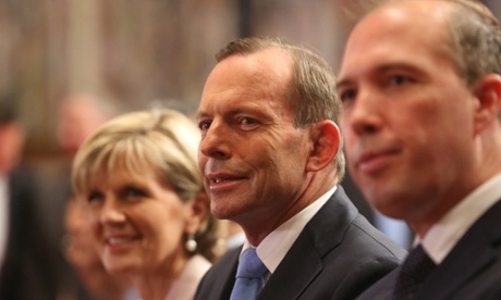 The Prime Minister Tony Abbott with the Minister for Foreign Affairs Julie Bishop at the Hyundai-Bennelong Cup Table Tennis competition in the Great Hall of  Parliament House in Canberra this morning, Thursday 23rd October 2014