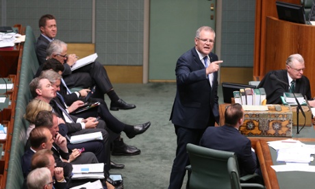 The Minister for Immigration Scott Morrison during question time this afternoon in the House of Representatives chamber of Parliament House, Canberra, Thursday 23rd October 2014