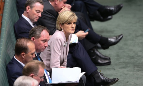 Foreign Minister Julie Bishop during question time this afternoon in the House of Representatives chamber of Parliament House, Canberra, Thursday 23rd October 2014