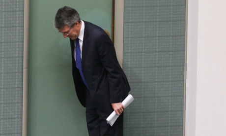 The member for Isaacs Mark Dreyfus gets 94a-ed during question time this afternoon in the House of Representatives chamber of Parliament House, Canberra, Thursday 23rd October 2014