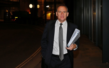 Tesco Plc. CEO Dave Lewis arrives for Tesco's interim results announcement in London October 23, 2014.