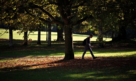 Autumn colours begin to show on trees in Royal Victoria Park, Bath