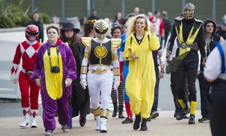 Visitors attending London Film and Comic Con London Film and Comic Con at Earls Court Exhibition Centre, London