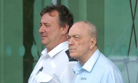 Harry Roberts, now 78, on his way to hospital with a prison guard in 2009