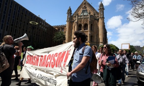 University of Sydney students rally on campus, calling for the sacking of Professor Barry Spurr.