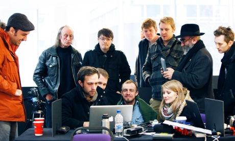 Participants at a hack event