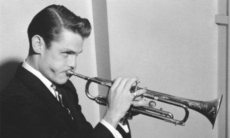 Chet Baker with trumpet, 1955.
