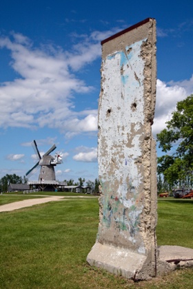 An original section of the Berlin Wall at the Steinbach Mennonite heritage village in Manitoba, Canada