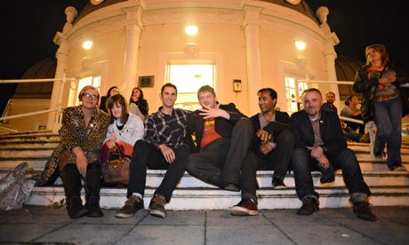 Gig buddies and friends outside the Horrors' gig at the Pavilion, Worthing.