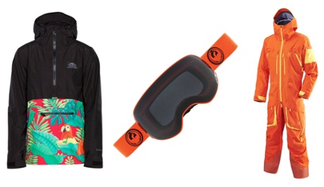 Armada Ripton pullover; Dragon X2 snow goggles; Haglofs' Vassi suit