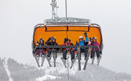 Teenagers on a PGL skiing holiday
