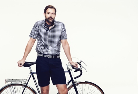 Designer and tailor Patrick Grant with his bicycle