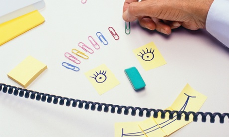 office supplies made into smiley face