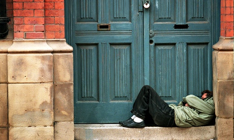 man sleeping rough