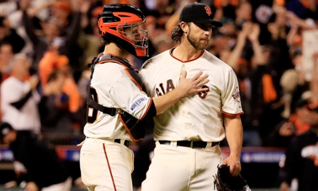 Even after throwing the first World Series complete game shutout since 2003, Madison Bumgarner is all business. The San Francisco Giants are within a single victory of their third title in five seasons after defeating the Kansas City Royals in Game 5 of the World Series.