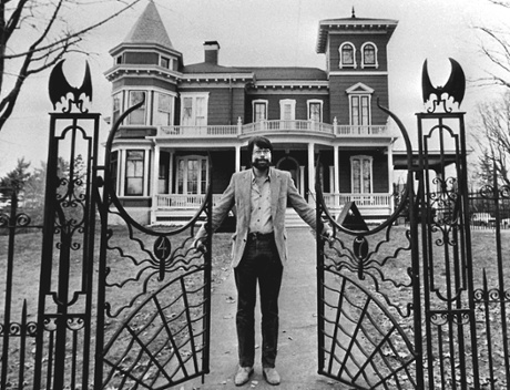 Stephen King, horror writer, at his gothic mansion in Bangor, Maine