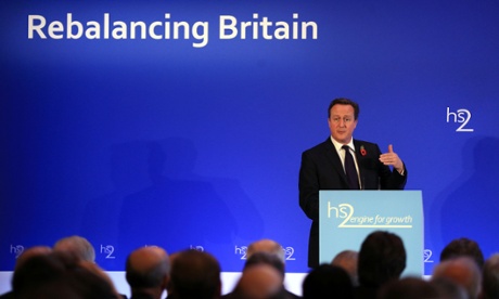 David Cameron at the launch of Sir David Higgins' report on HS2 at Leeds Civic Hall. P