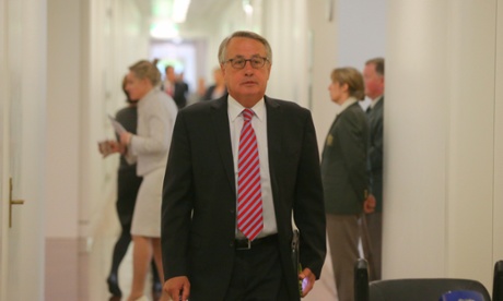 Wayne Swan arrives for a caucus meeting.
