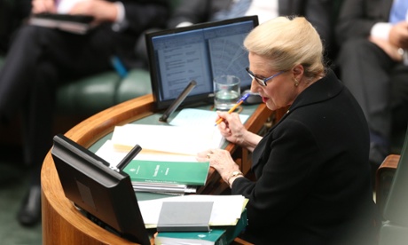 Speaker Bronwyn Bishop in question time.
