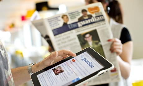 Guardian being read on an iPad