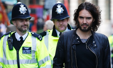 Russell Brand in Leicester Square on 27 October.
