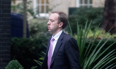 Energy minister Matthew Hancock walking into Downing Street