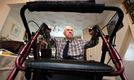 old man using walking support