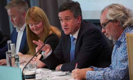 Andrew Bester, group director and chief executive of Lloyds Commercial Banking, makes his point at the debate.