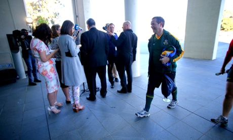 Victorian senator Stephen Conroy arriving this morning.