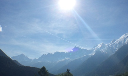 The sun over Chamonix