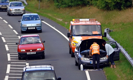 An RAC breakdown assistance van on a call out