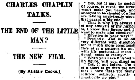 Chaplin talks