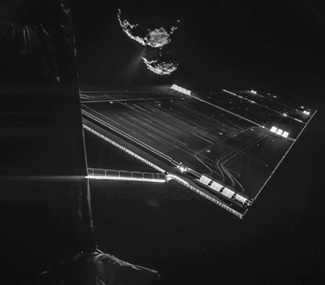 Rosetta mission selfie a distance of about 16 km from the surface of 67P/C-G.