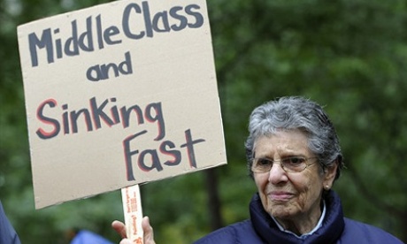 Protester with sign