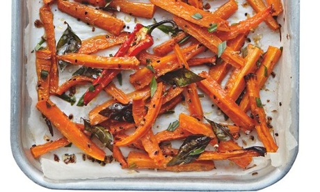 Yotam Ottolenghi's roast carrots with panch phoron