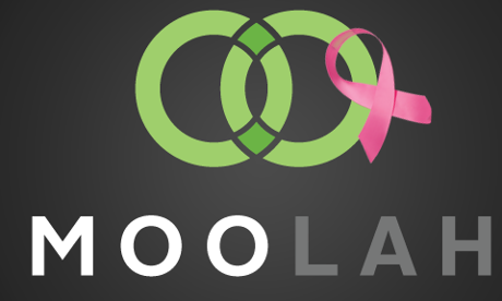 The logo of Moolah (replete with breast cancer ribbon).