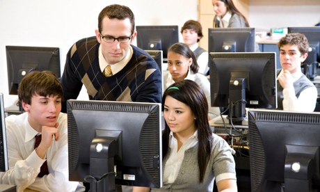 Classroom with teacher and pupils