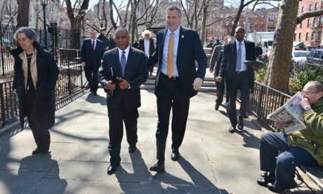 Mayor Bill de Blasio appointed Mitchell Silver to head the city's Department of Parks and Recreation at an announcement Friday, March 21, 2014 at William H. Seward Park in the lower East Side.