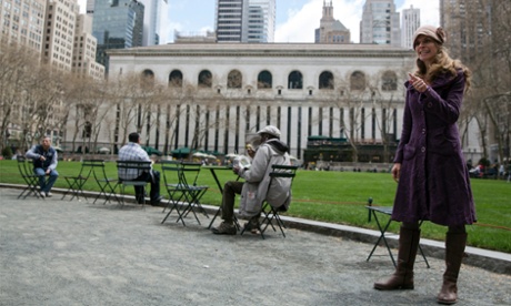 Actress Kristan Johansen performs as Hermione in The Winter’s Tale during Bryant Park’s celebration of Shakespeare’s 450th birthday in April.