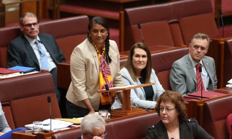 Senator Nova Peris makes a statement in the senate this afternoon.