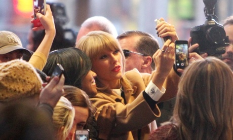 Taylor Swift meets fans before filming Good Morning America.
